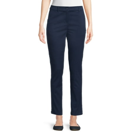 Wonder Nation Juniors School Uniform Stretch Twill Skinny Pants, Sizes 3-15