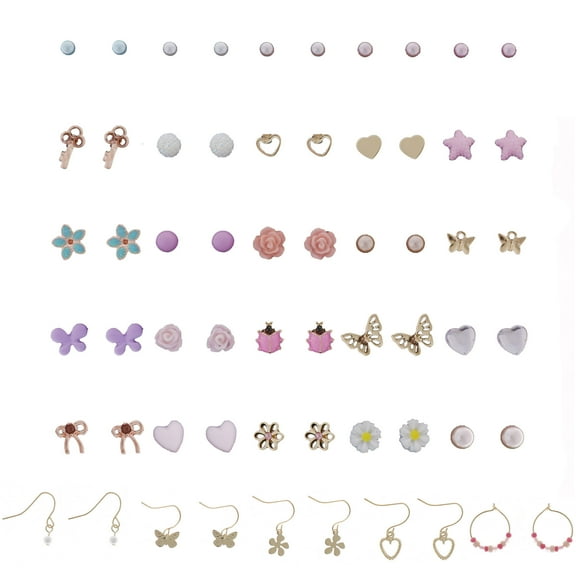 Wonder Nation Kids Beaded Charm Earrings, 30 Count Multi-color