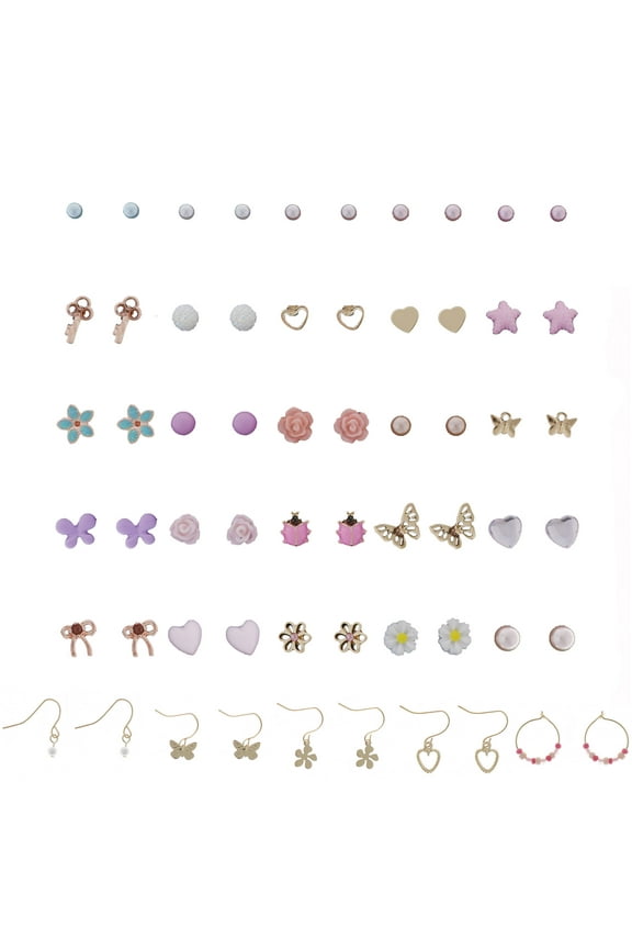 Kids Beaded Charm Earrings, 30 Count Multi-color