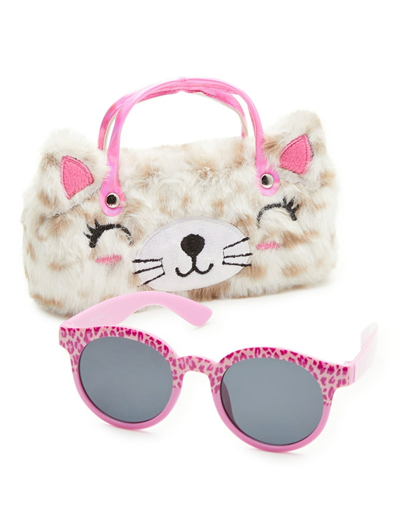 Eyewear Pink Sunglasses with animal design on side Pink Tortoise Shell and Aqua Teal Color Block Mixed Animal  main image 4