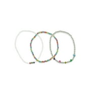 Wonder Nation Kids Love and Mushroom Icon Multi-Strand Stretch Necklace Set, 3 Pack Multi-Color; Kids