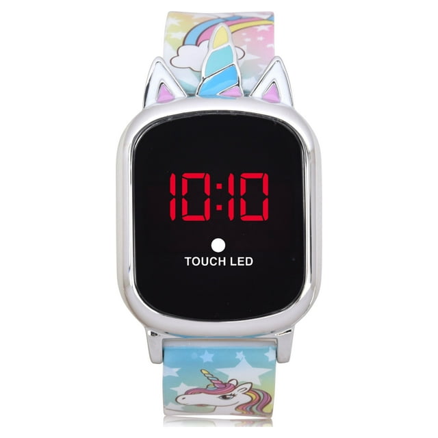 Wonder Nation LED Unisex Child Watch Silicone Strap with Molded Cat Ears Case (WN4091WM