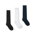 thumbnail image 1 of Wonder Nation Large Knee-High Soft Cotton Socks, Black and White (3-Pack), 1 of 1