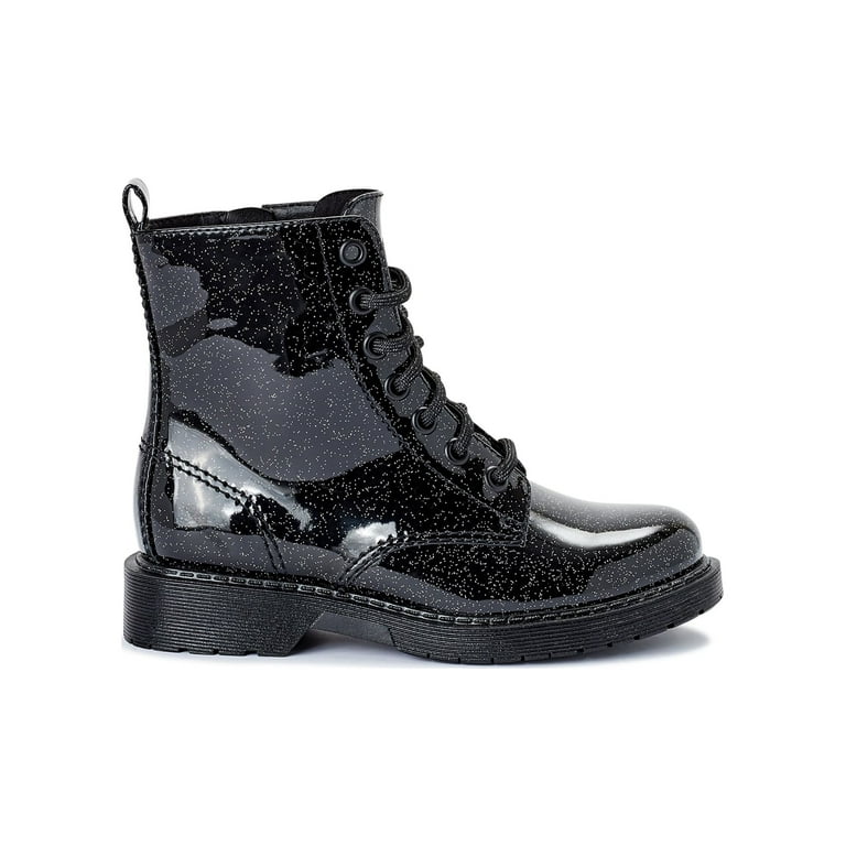 Wonder Nation Little Big Girl Patent Lace up Fashion Boot
