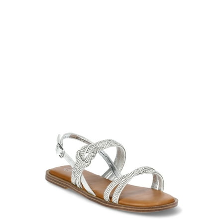 Wonder Nation Little & Big Girl Rhinestone Sandal