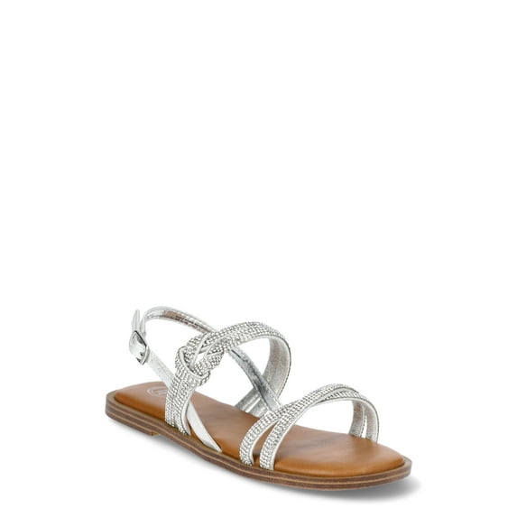Wonder Nation Little & Big Girl Rhinestone Sandal