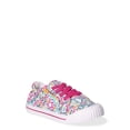 thumbnail image 1 of Wonder Nation Little Girl & Big Girl Canvas Bump Toe Sneakers, 1 of 6