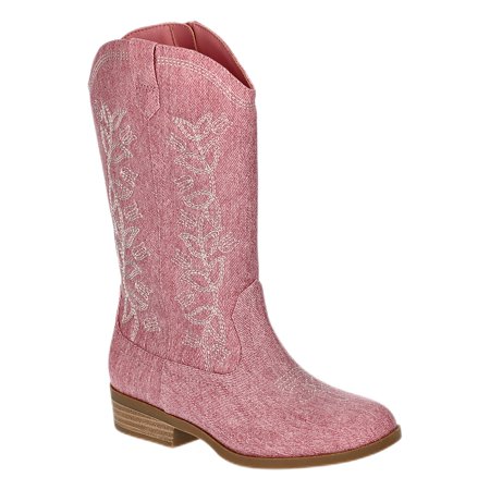 Wonder Nation Little and Big Girls' Color Denim Western Cowgirl Boots