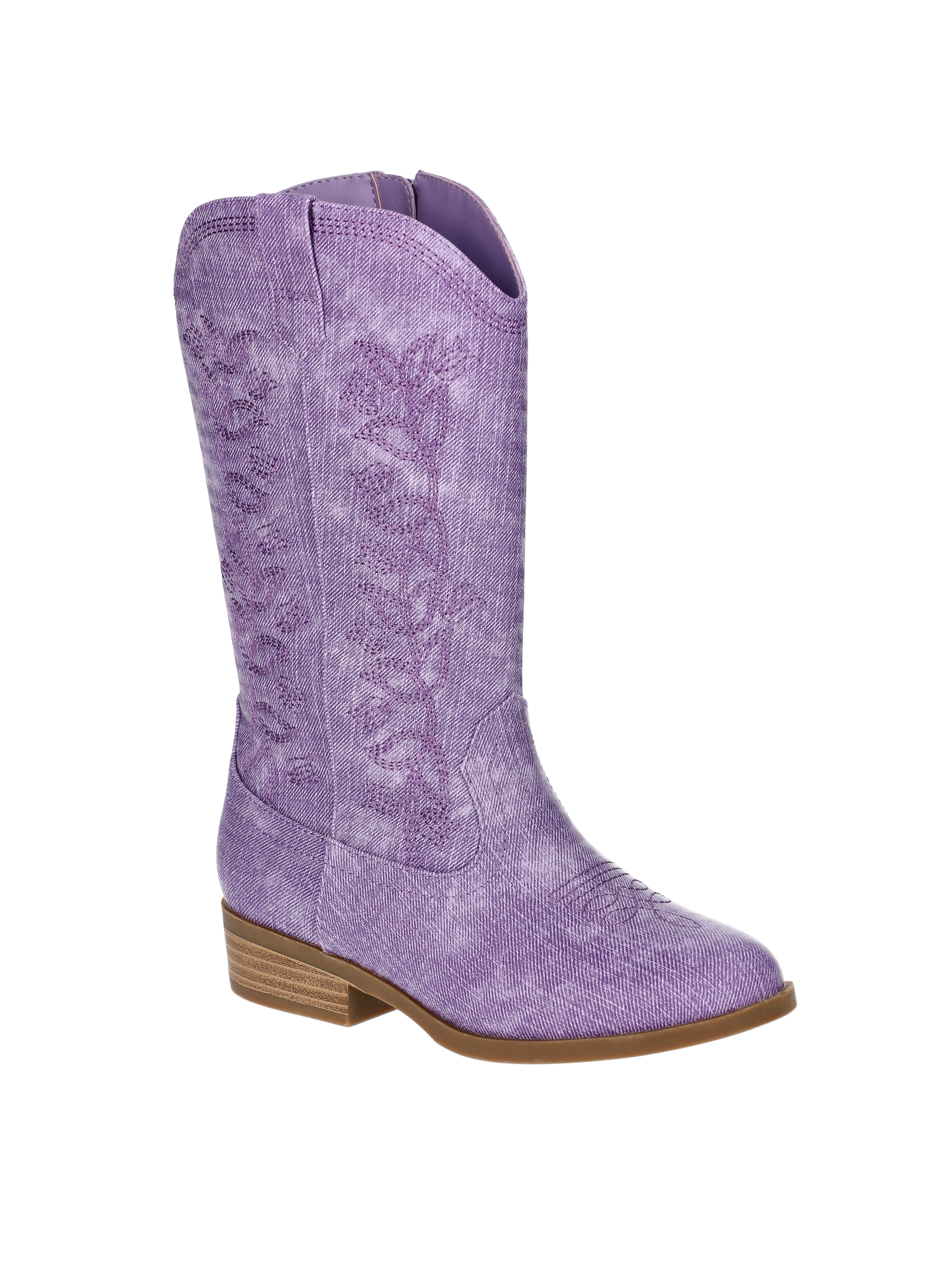 Wonder Nation Little and Big Girls' Color Denim Western Cowgirl Boots