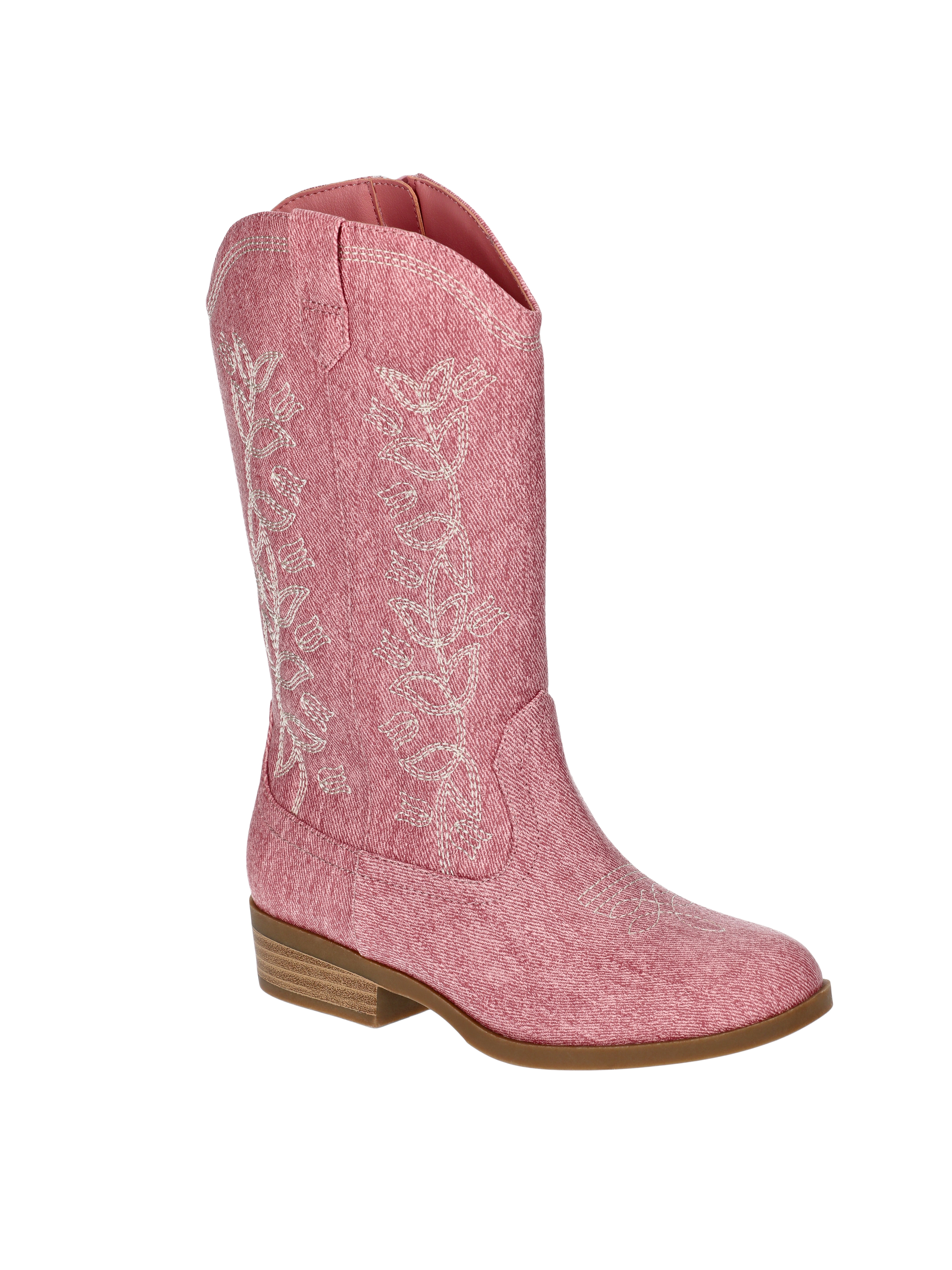 Wonder Nation Little and Big Girls' Color Denim Western Cowgirl Boots
