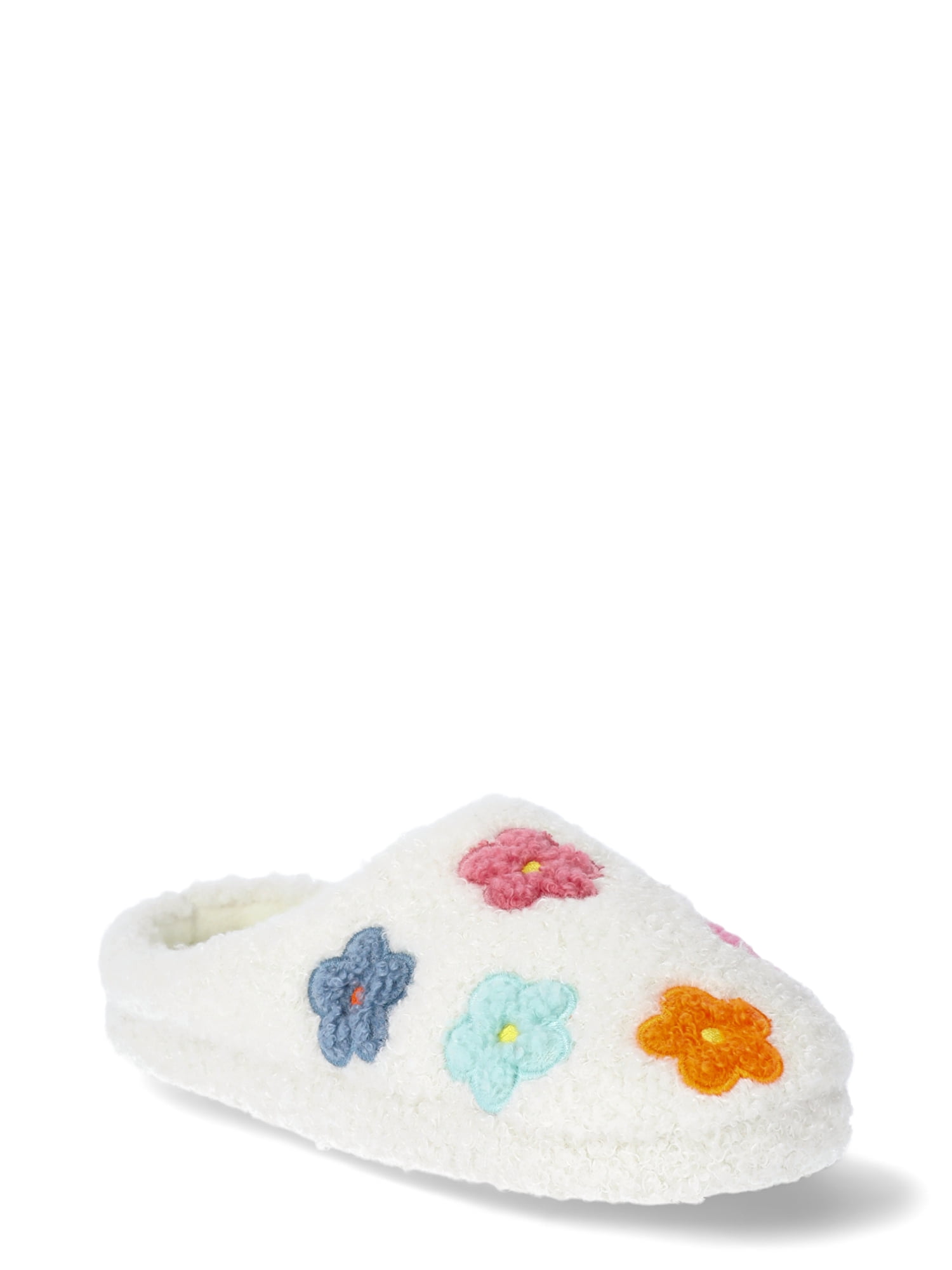 Wonder Nation Little Girls and Big Girls Flower Slippers, Sizes 13-6