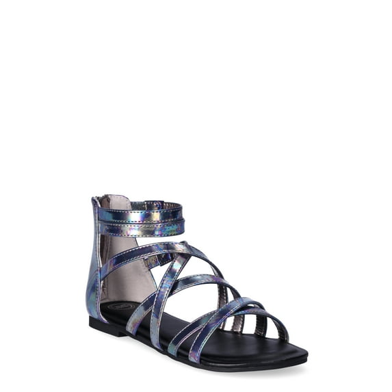 Wonder Nation Little & Big Girls Metallic Gladiator Sandal