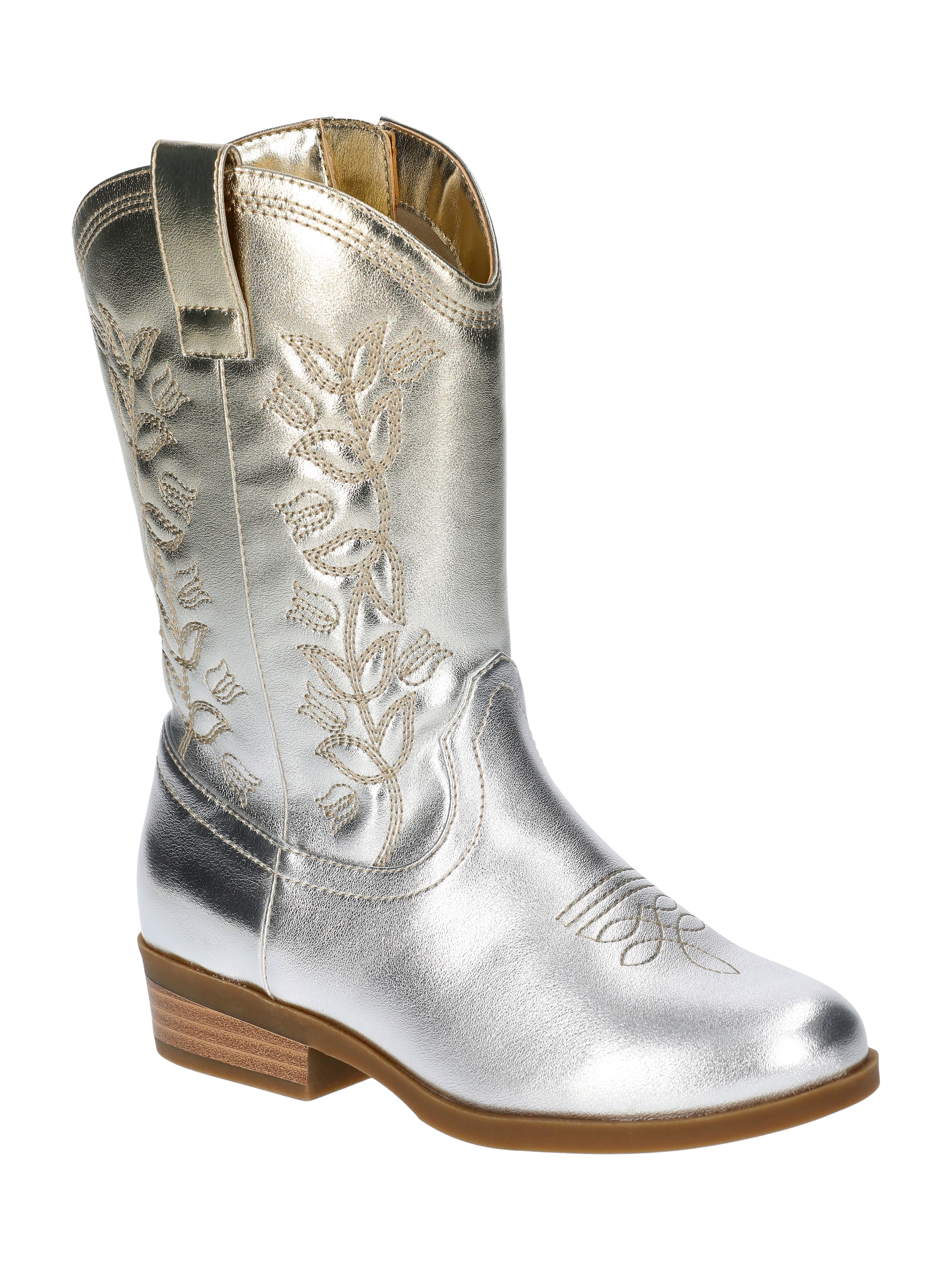 Wonder Nation Toddler and Girls' Metallic Ombre Western Cowgirl Boots