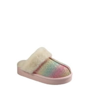 Wonder Nation Girls Scuff Slippers With Faux Fur Trim