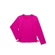 Wonder Nation Little & Big Girls Side Tie Rash Guard Swim Top with UPF50+, Sizes 4-18 & Plus