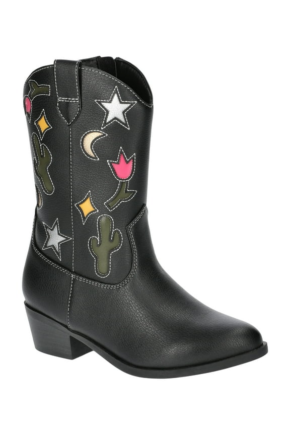 Little and Big Girls Star & Moon Western Cowgirl Boots