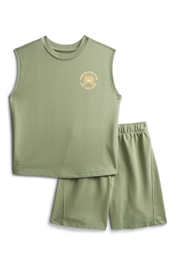 Little Boys Graphic Tank Top and Shorts Set, 2-Piece, Sizes 4-10