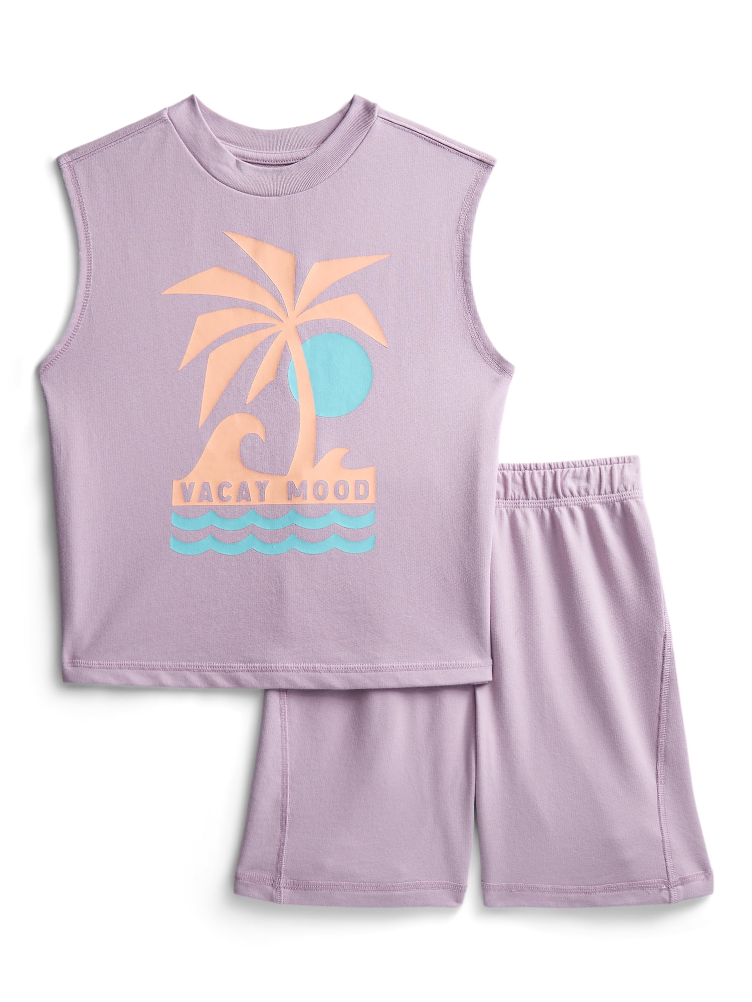 Wonder Nation Little Boys Graphic Tank Top and Shorts Set, 2-Piece, Sizes 4-10