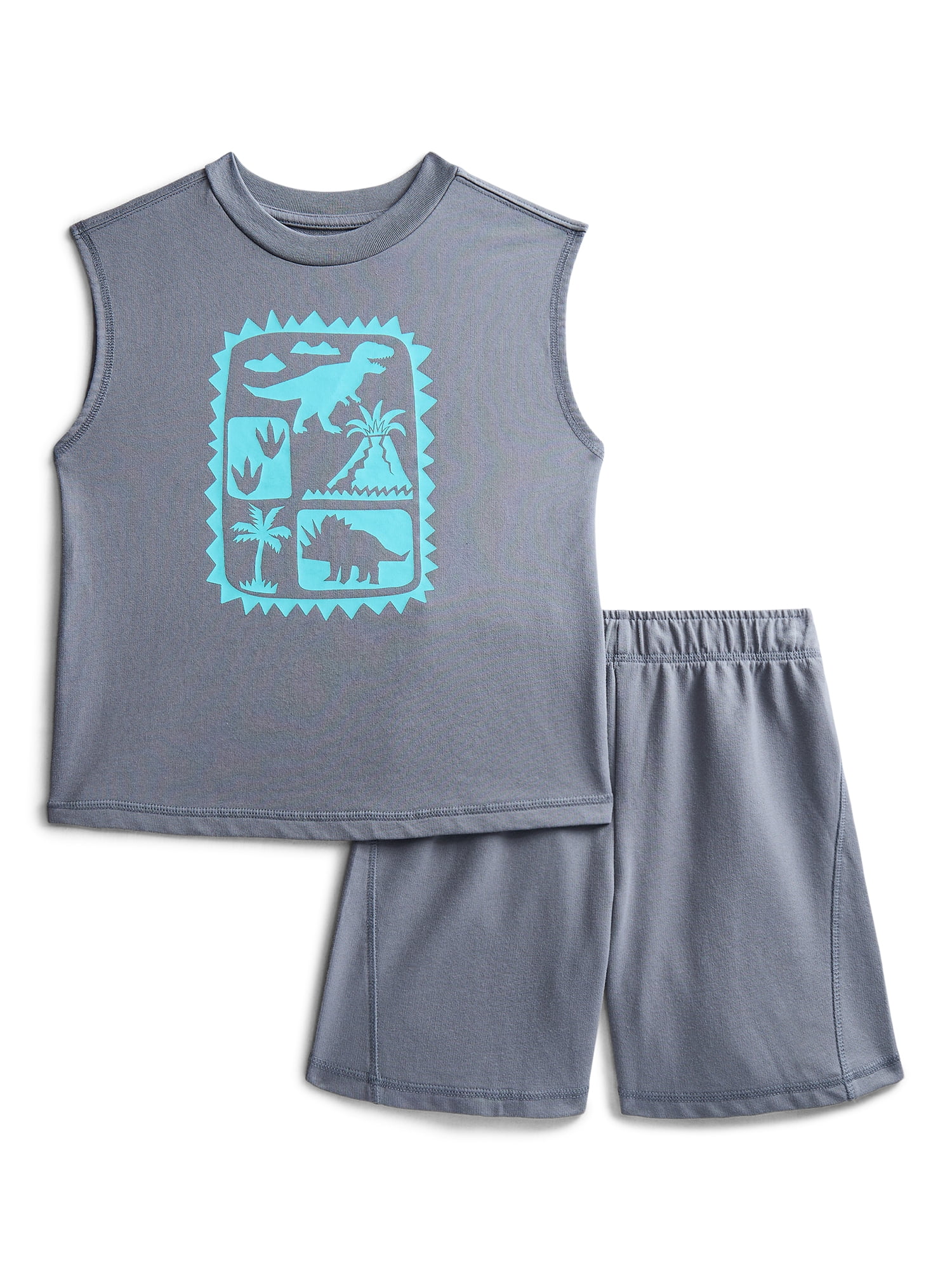 Wonder Nation Little Boys Graphic Tank Top and Shorts Set, 2-Piece, Sizes 4-10