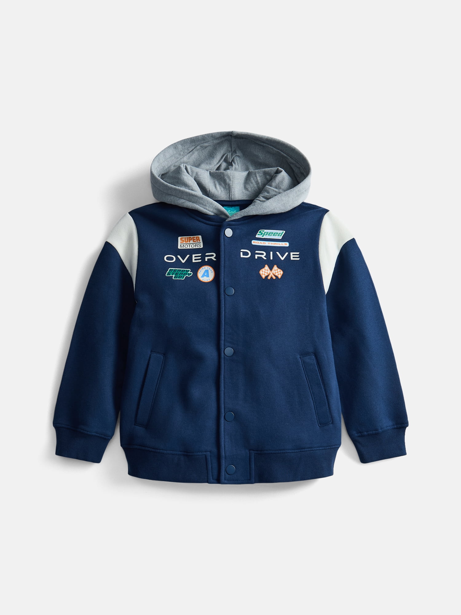 Wonder Nation Little Boys Bomber Jacket with Long Sleeves, Sizes 4-10