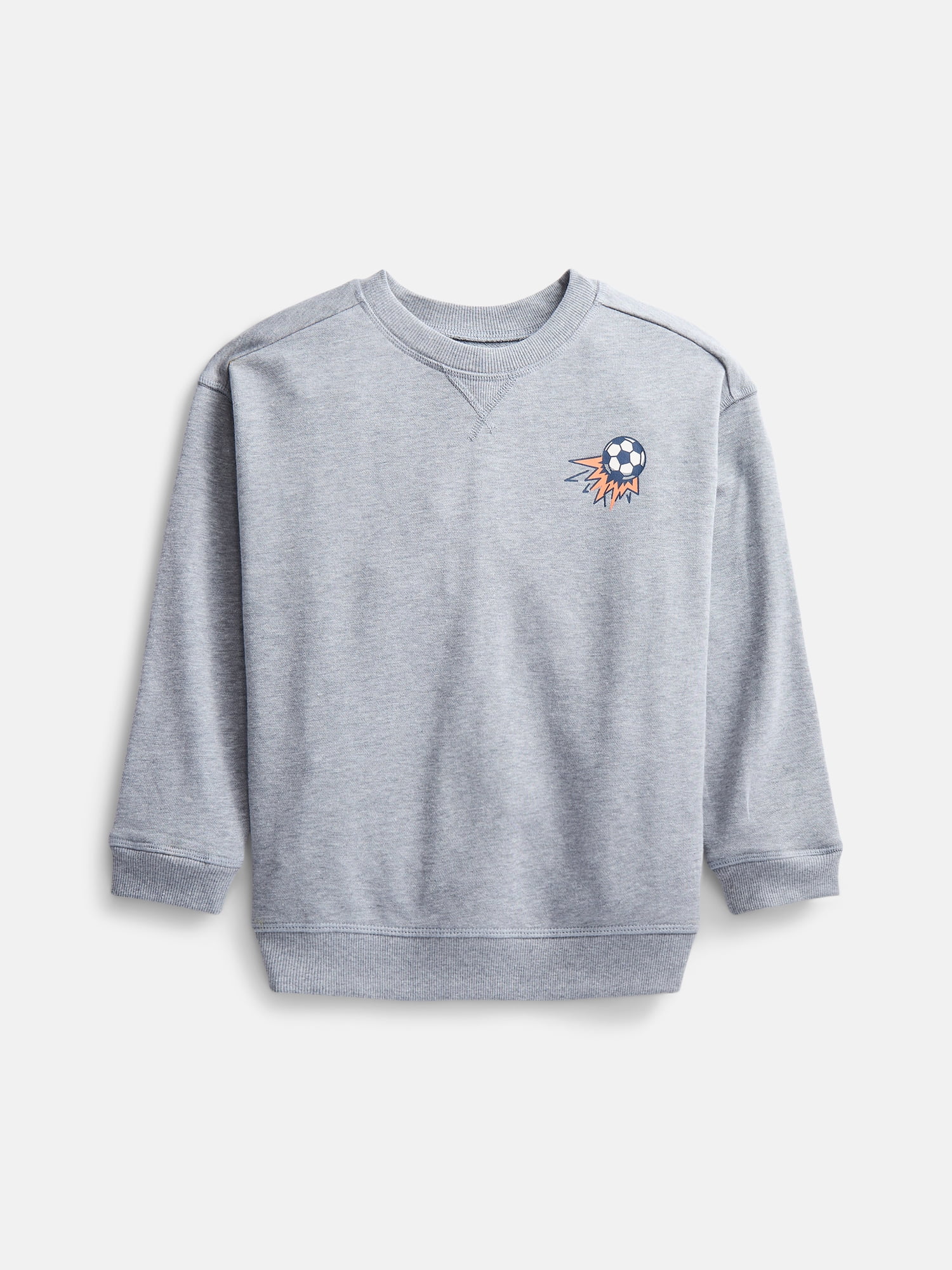Wonder Nation Little Boys Crewneck Graphic Sweatshirt with Long Sleeves, Sizes 4-10
