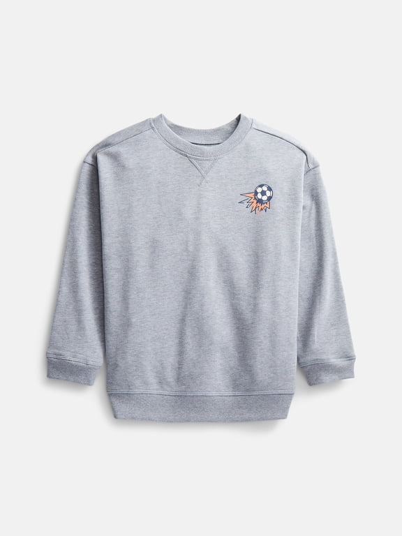 Little Boys Crewneck Graphic Sweatshirt with Long Sleeves, Sizes 4-10