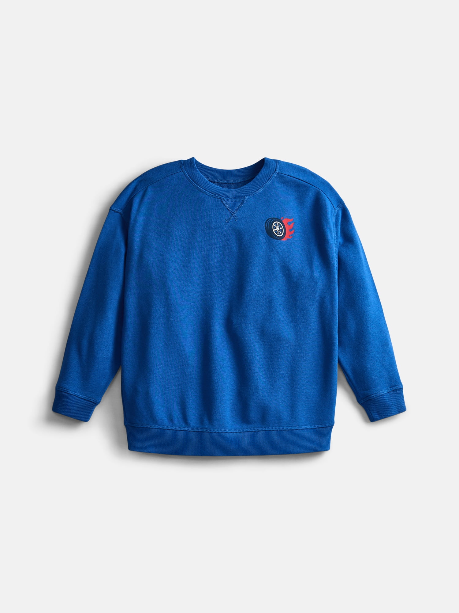 Wonder Nation Little Boys Crewneck Graphic Sweatshirt with Long Sleeves, Sizes 4-10