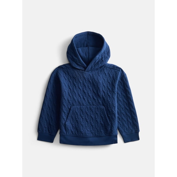 Wonder Nation Little Boys Long Sleeve Quilt Hoodie, Sizes 4-10