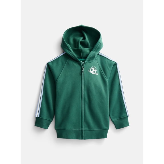 Wonder Nation Little Boys Raglan Zip Up Hoodie with Long Sleeves, Sizes 4-10
