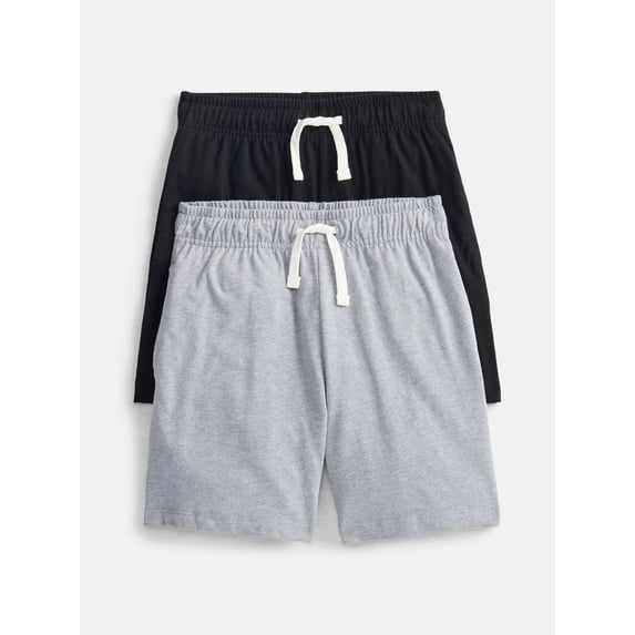 Wonder Nation Little Boys' Pull On Knit Shorts, 2-Pack, Sizes 4-10