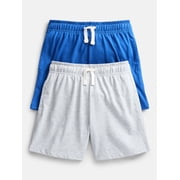 Wonder Nation Little Boys' Pull On Knit Shorts, 2-Pack, Sizes 4-10