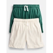 Wonder Nation Little Boys' Pull On Knit Shorts, 2-Pack, Sizes 4-10