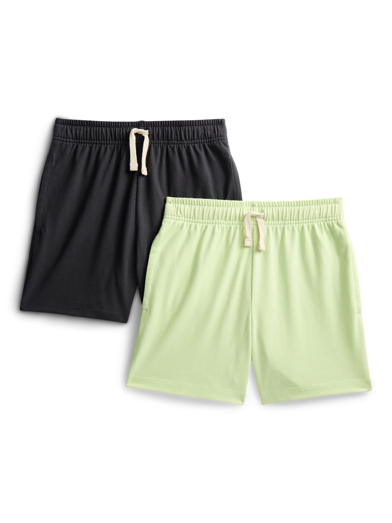 Wonder Nation Little Boys' Pull On Knit Shorts, 2-Pack, Sizes 4-10