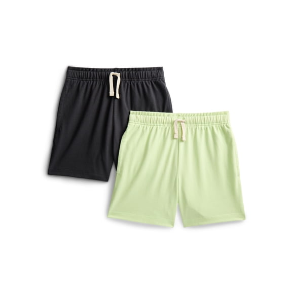 Wonder Nation Little Boys' Pull On Knit Shorts, 2-Pack, Sizes 4-10