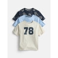 thumbnail image 1 of Wonder Nation Little Boys' Crewneck Tee with Short Sleeves, 3-Pack, Sizes 4-10, 1 of 3