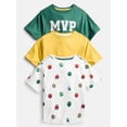 thumbnail image 1 of Wonder Nation Little Boys' Crewneck Tee with Short Sleeves, 3-Pack, Sizes 4-10, 1 of 4