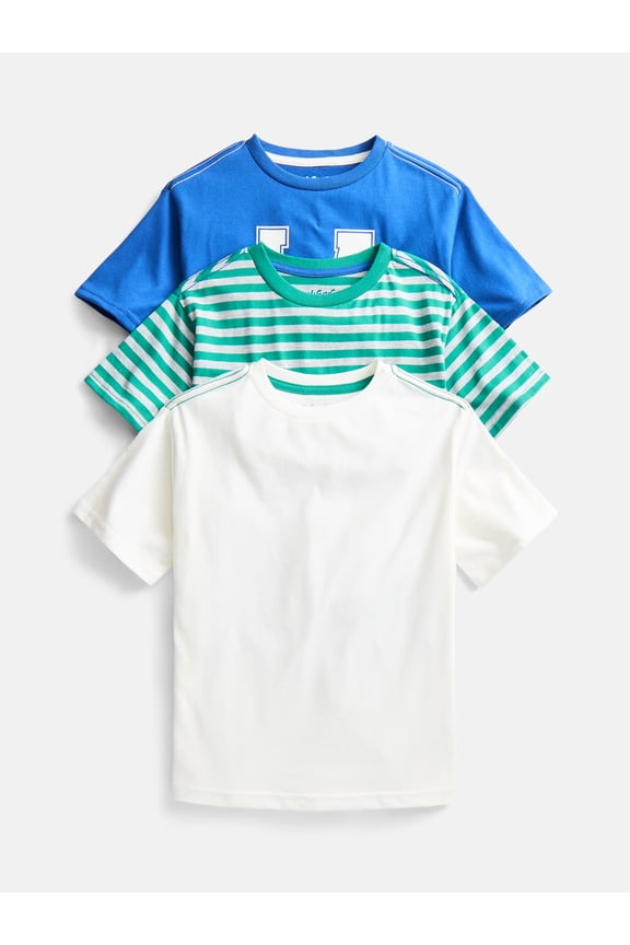 Little Boys' Crewneck Tee with Short Sleeves, 3-Pack, Sizes 4-10