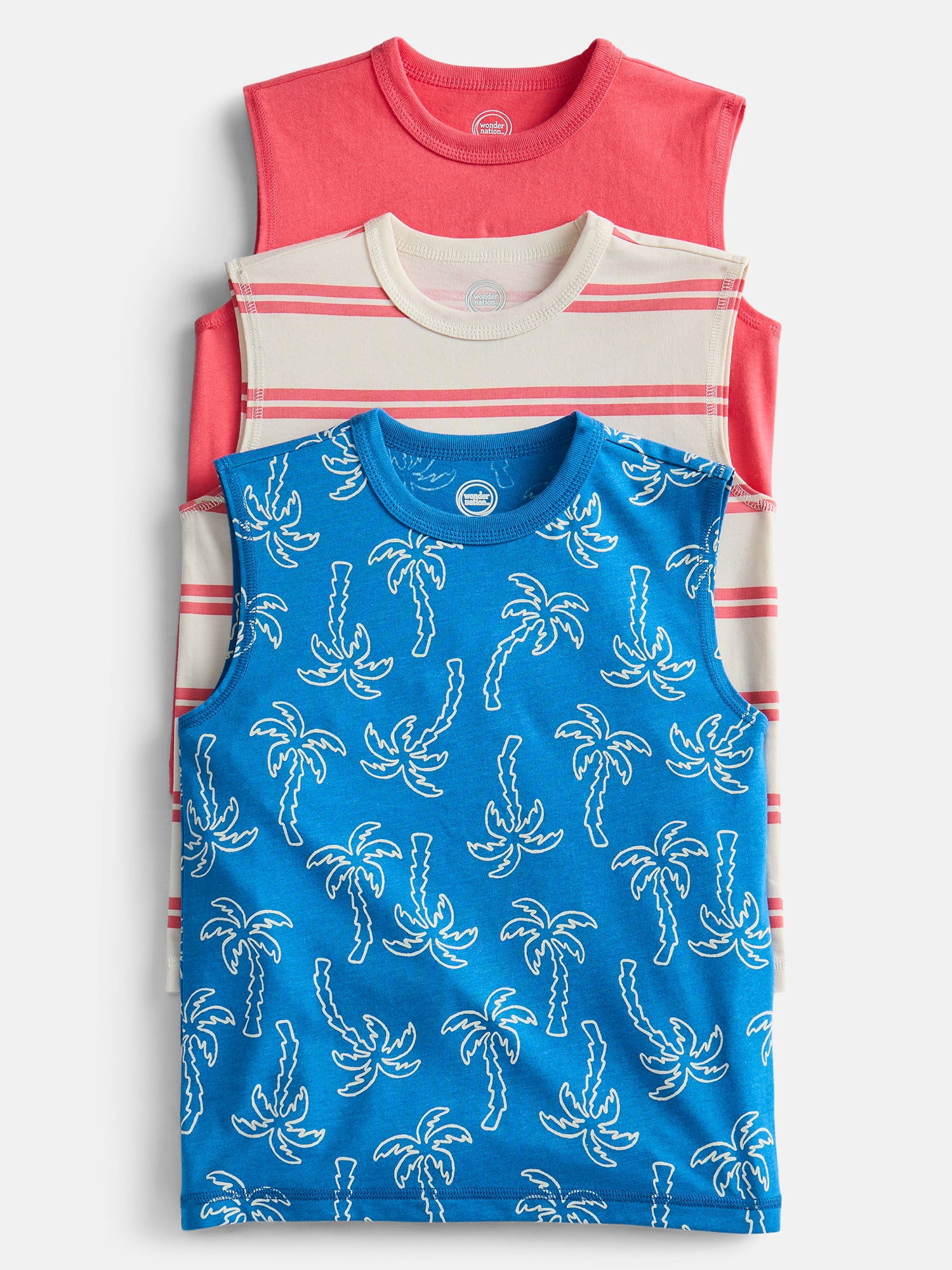 Wonder Nation Boys Tank Tops, 3-Pack, Sizes 4-10
