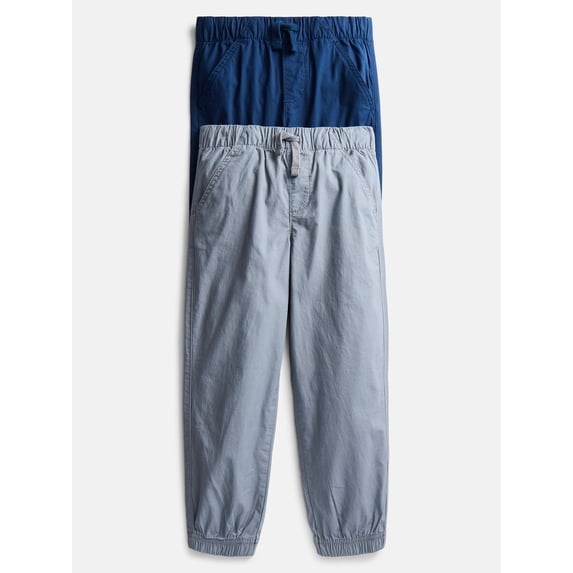 Wonder Nation Little Boys' Woven Jogger Pants, 2-Pack, Sizes 4-10