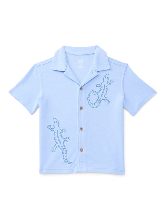 Little Boys Knit Button Down Shirt, Sizes 4-10