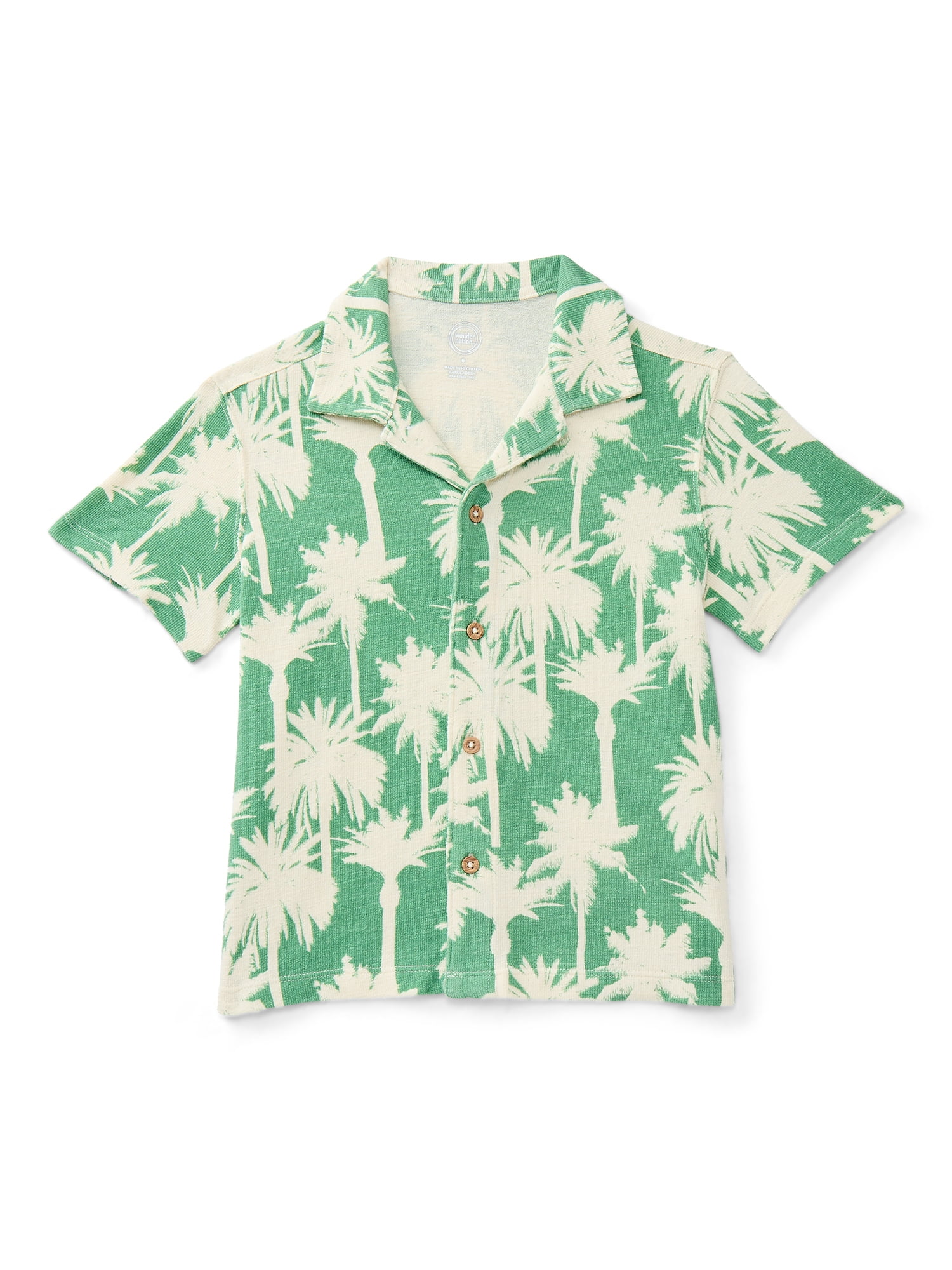 Wonder Nation Little Boys Knit Button Down Shirt, Sizes 4-10
