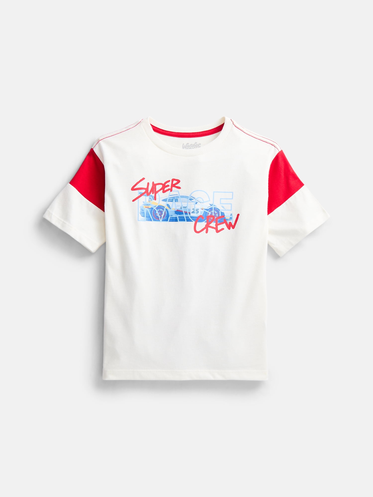 Wonder Nation Little Boys Colorblock Graphic Tee with Short Sleeves, Sizes 4-10