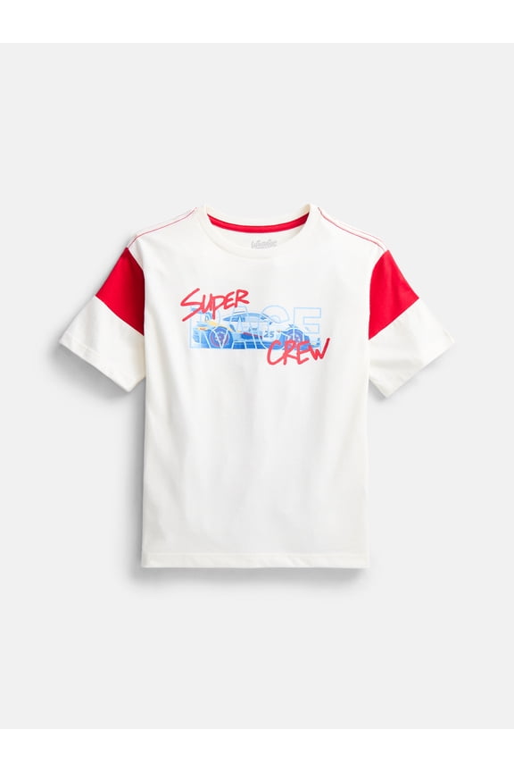 Little Boys Colorblock Graphic Tee with Short Sleeves, Sizes 4-10