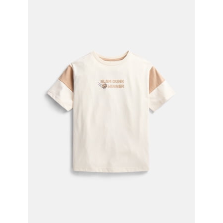 Wonder Nation Little Boys Colorblock Graphic Tee with Short Sleeves, Sizes 4-10