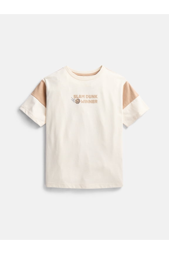 Little Boys Colorblock Graphic Tee with Short Sleeves, Sizes 4-10