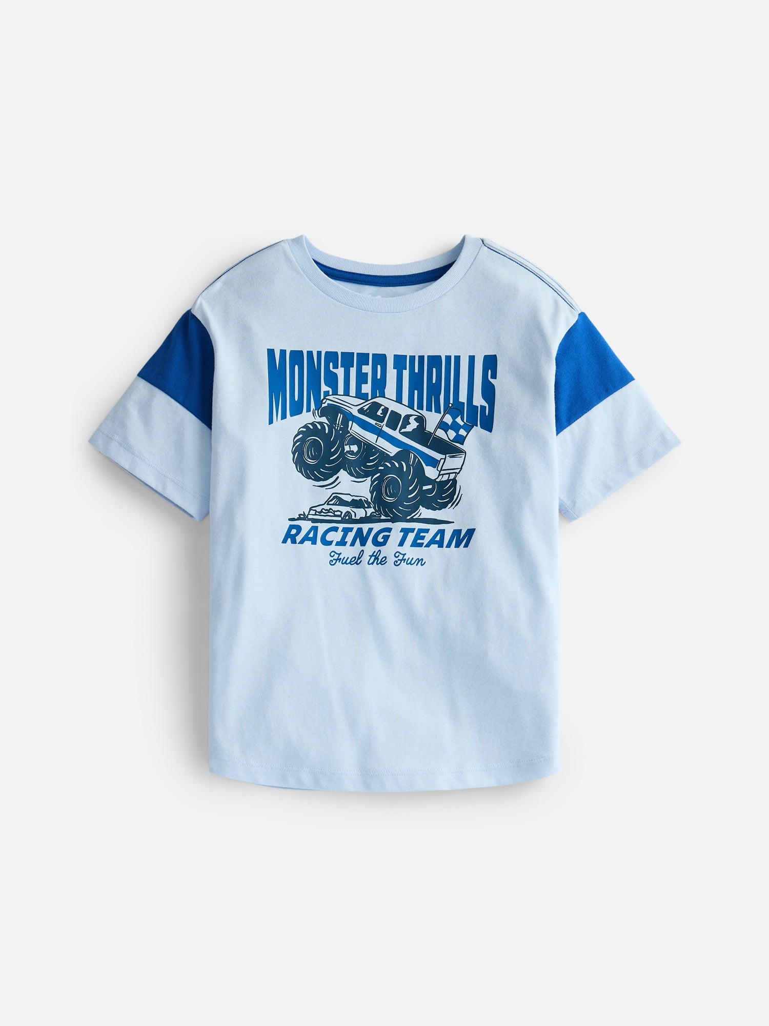 Wonder Nation Little Boys Colorblock Graphic Tee with Short Sleeves, Sizes 4-10