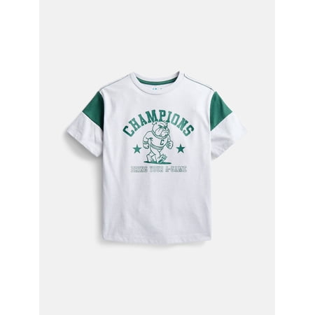 Wonder Nation Little Boys Colorblock Graphic Tee with Short Sleeves, Sizes 4-10