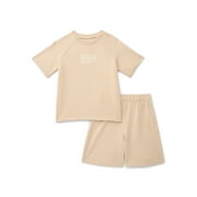Little Boys Short Sleeve French Terry Outfit Set, 2-Piece, Sizes 4-10