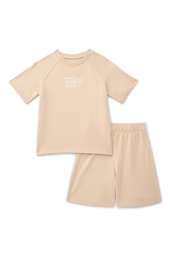 Little Boys Short Sleeve French Terry Outfit Set, 2-Piece, Sizes 4-10