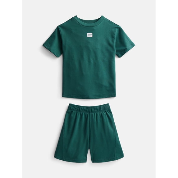 Wonder Nation Boys' French Terry Top and Shorts Set, 2-Piece, Sizes 4-10